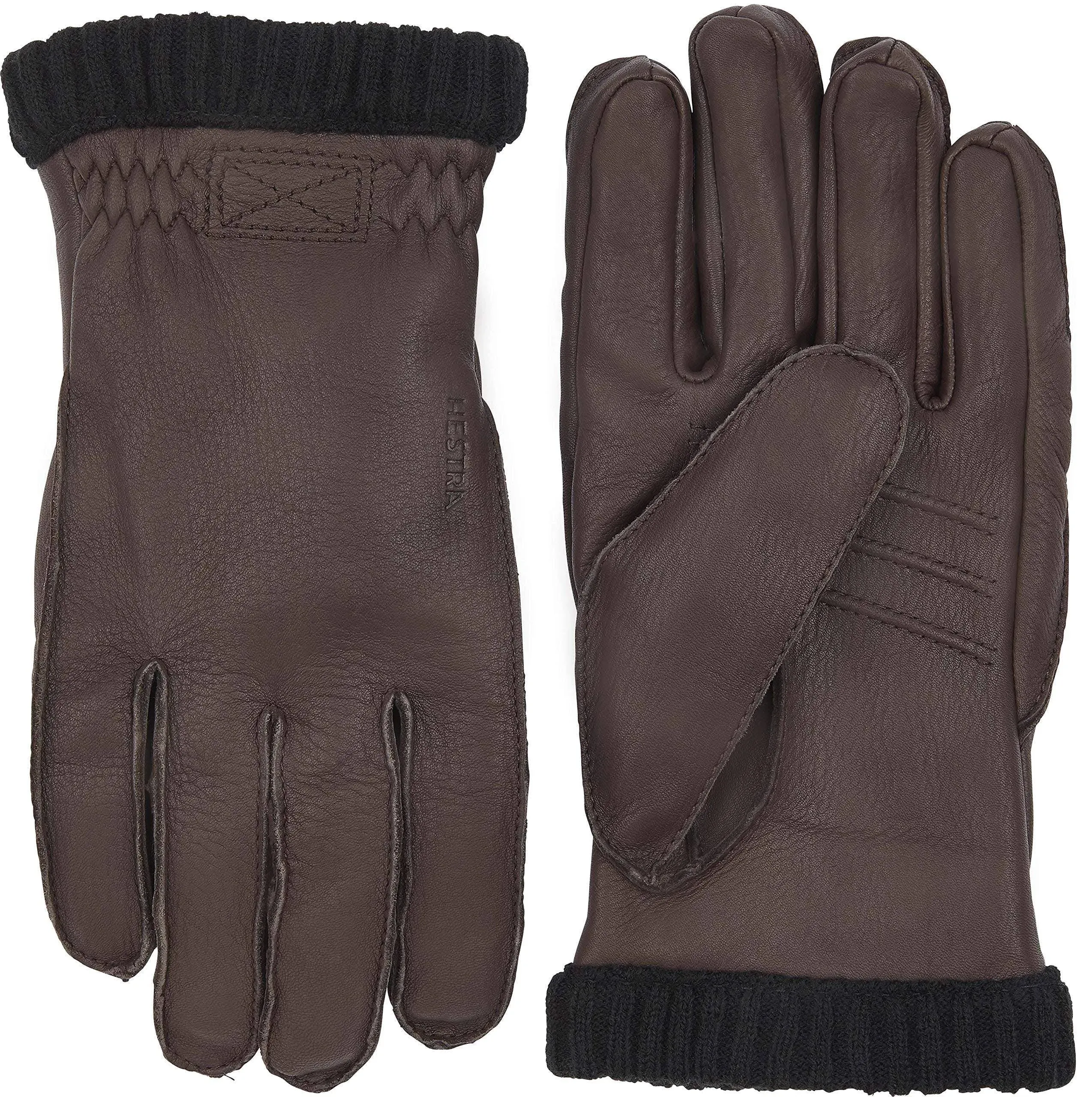 Hestra Deerskin PrimaLoft Rib Gloves - Dark Brown