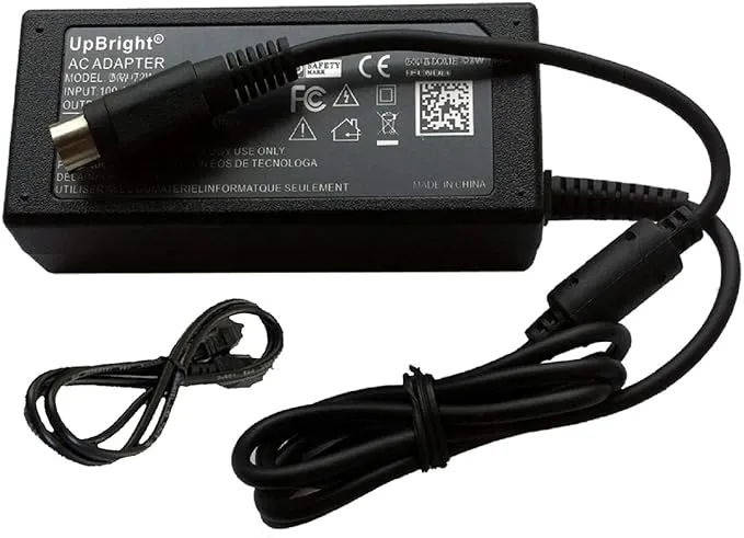 UpBright 12V 4-Pin AC/DC Adapter Compatible with Samsung ADP-4812 ADP-5412A EP06-000080A SDR-3100 SDR-5100 SDR-4200 SDS-P5080 SDS-P5101 SDH-P4041 SDH-P5081 SDE-3000N SDE-3001N SDE-3002P SDE-3003N DVR