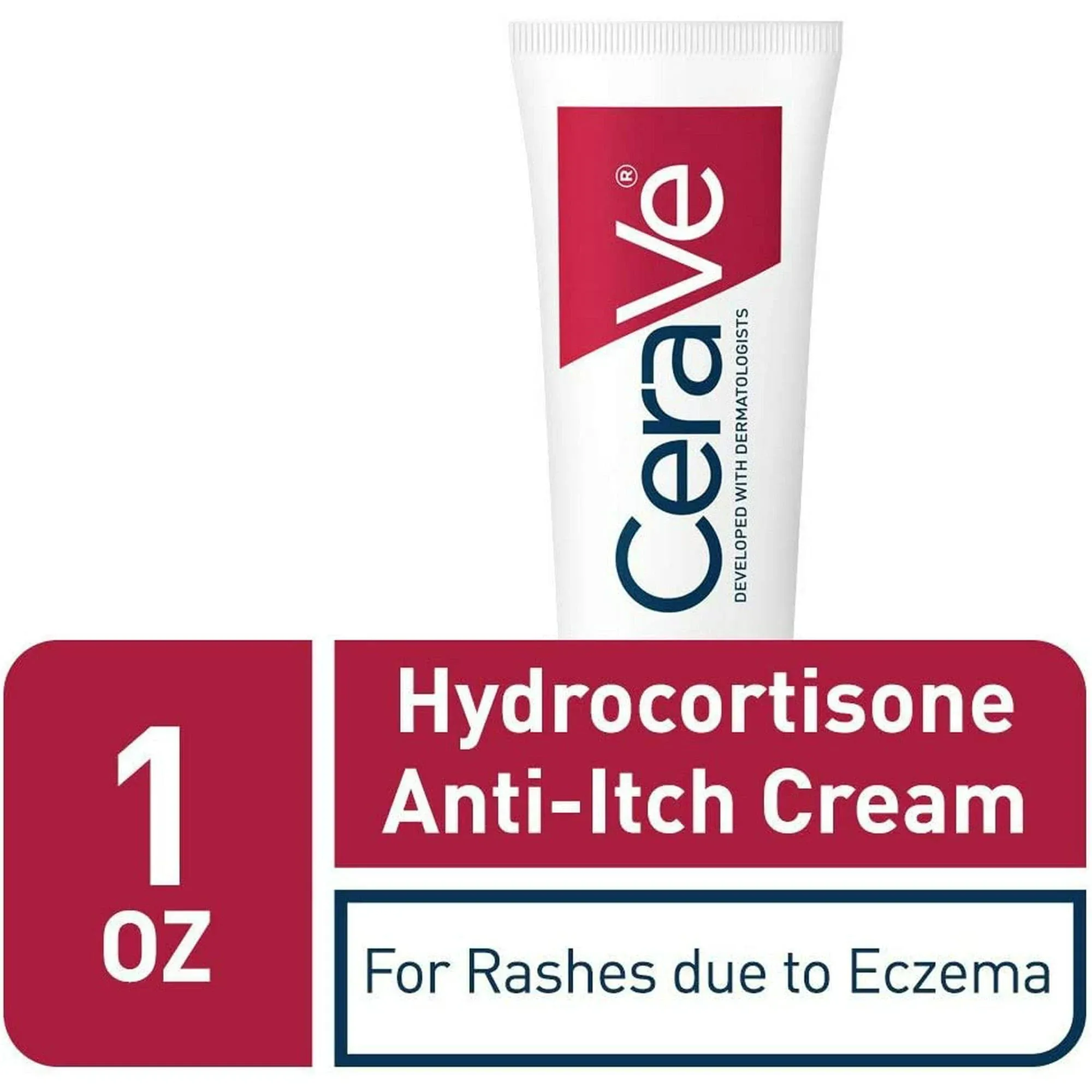 CeraVe Hydrocortisone Anti-Itch Cream For Eczema, 1 OZ