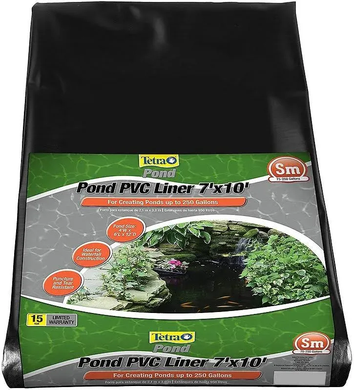 TetraPond Pond PVC Liner, For Ponds Up to 250 Gallons, 7' x 10'