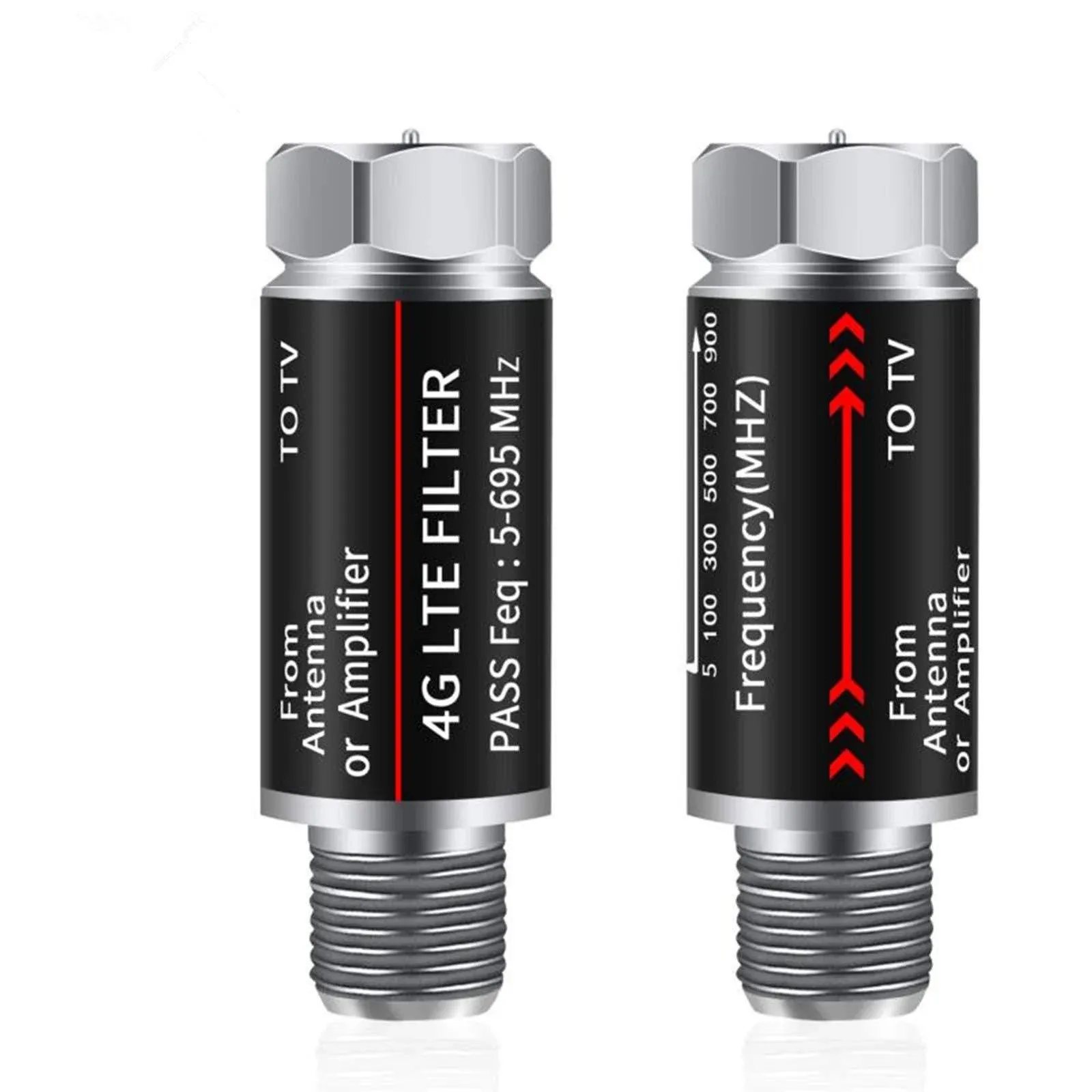 2Pcs LTE Filter Improves Antenna Amplifier Signals - LTE Filter for TV Antenna Signal Purifier,4G /5G Filter Reduce Interference from Cell Phones Towers（ Frequency Range 5-695Mhz ）