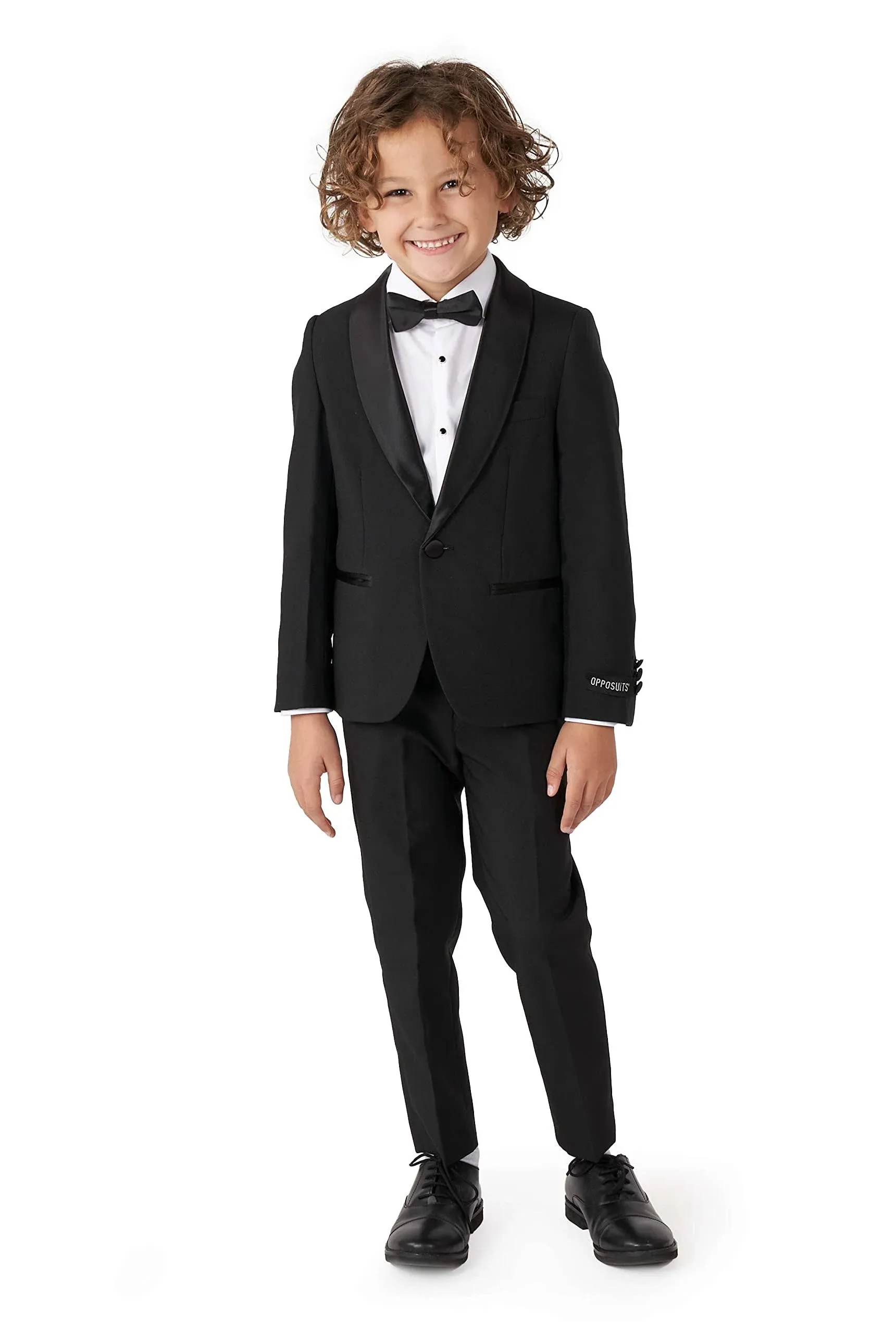 OppoSuits Big Boys 3-Piece Jet Set Solid Tuxedo Set - Black - Size 8