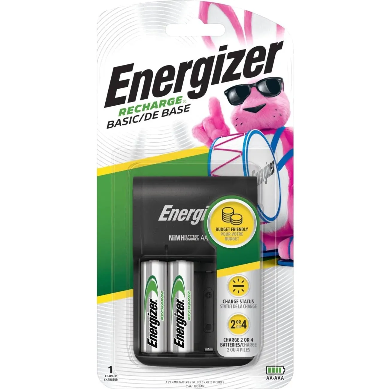 Energizer Recharge Battery Pack Basic Holds 4 Batteries AA-AAA with USB Sealed !