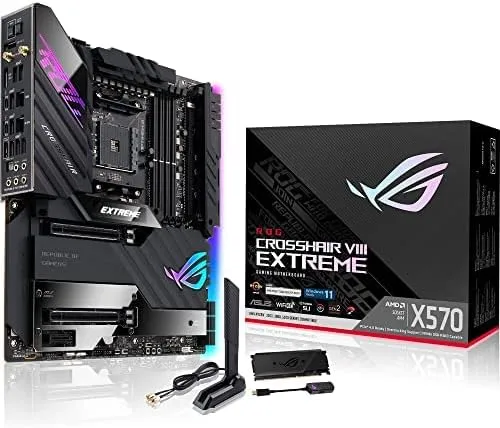 ASUS ROG Crosshair VIII Extreme AMD AM4 X570/X570S EATX Gaming Motherboard (PC