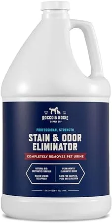 Rocco & Roxie Supply Co. Stain & Odor Eliminator for Strong Odor - Enzyme Pet Odor Eliminator for Home - Carpet Stain Remover for Cats & Dog Pee - Enzymatic Cat Urine Destroyer - Carpet Cleaner Spray