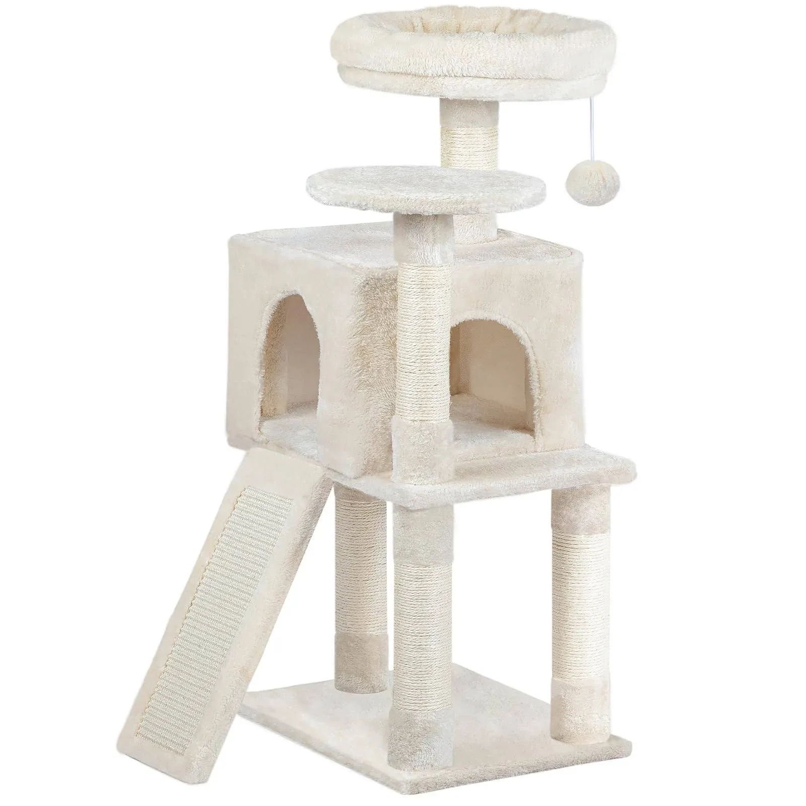 HOOBRO Cat Tree, 34.6-inch Small Cat Tower with Soft Plush Perch, for Kittens, 3 ...