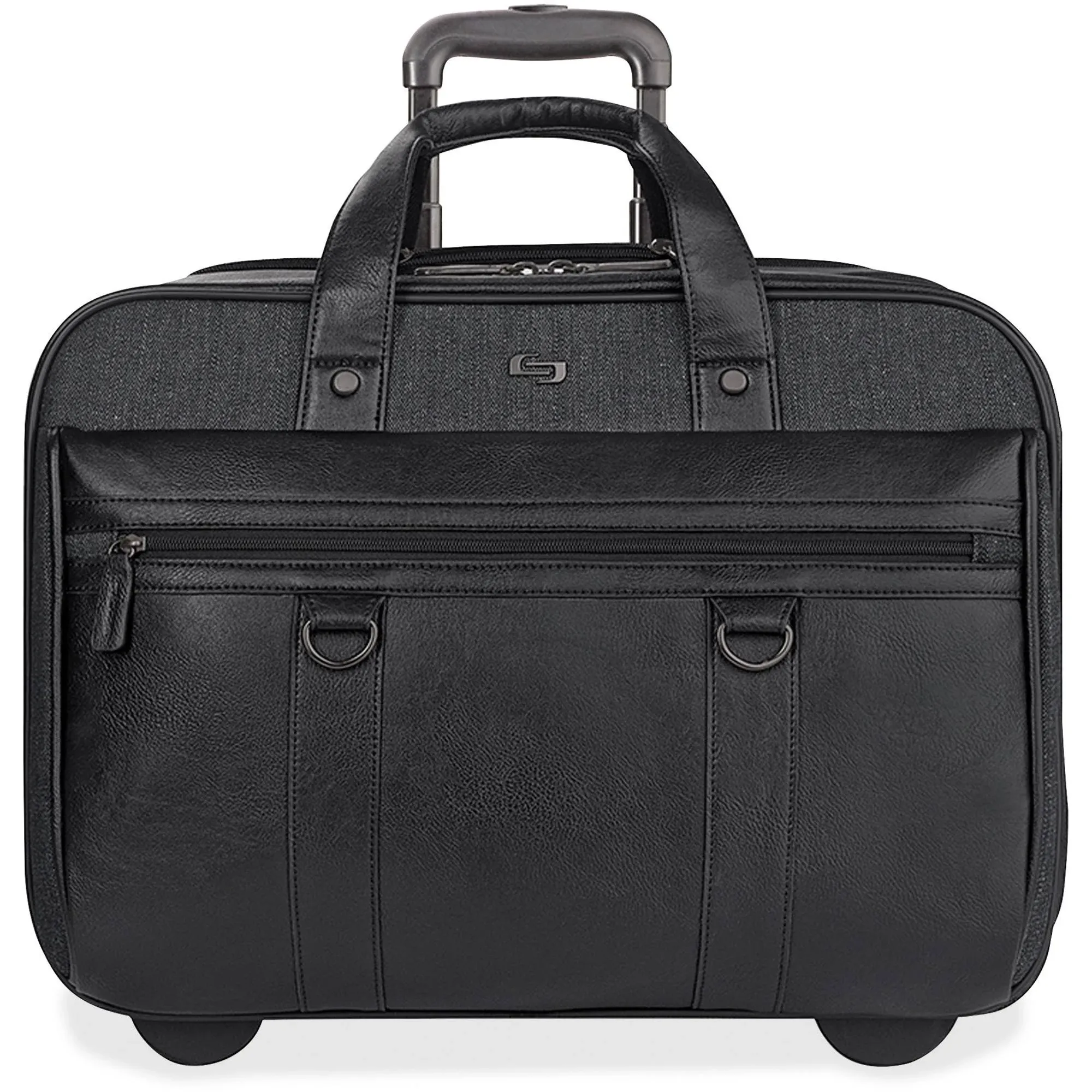 Solo Executive Carrying Case (Roller) for 17.3'' Apple iPad Notebook - Black, Gray - Scratch Resistant - Vinyl, Cotton Body - Handle - 14'' Height x 17.8'' Width x 6.3'' Depth - 1 Each