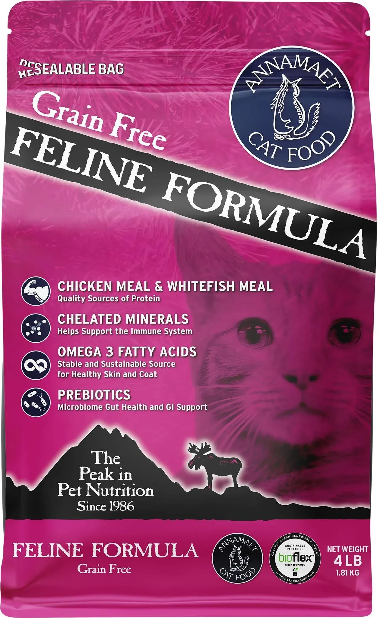 Annamaet Grain-Free Chicken & Fish Formula Dry Cat Food 4 Pounds