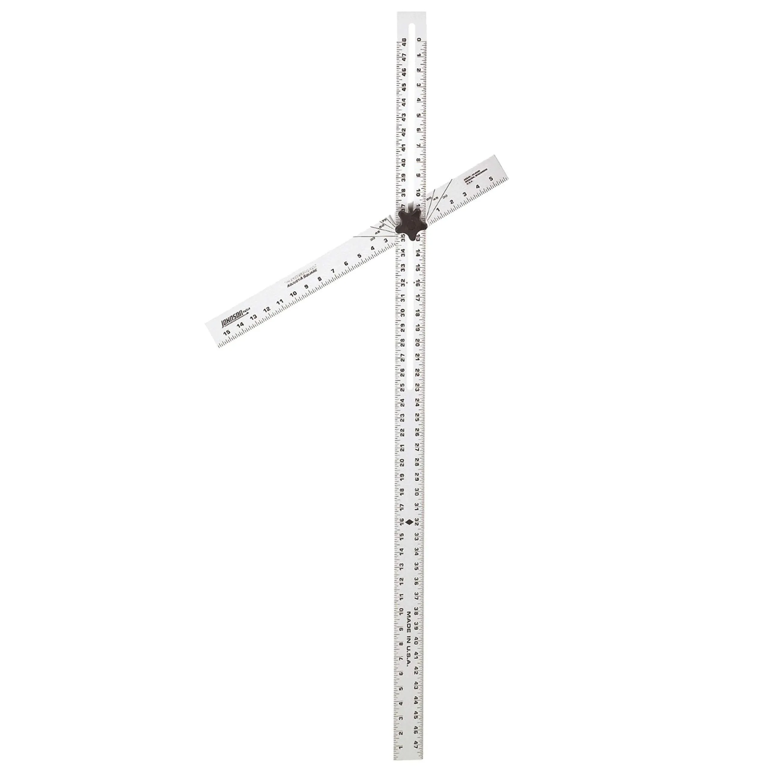 Johnson Level & Tool ADS48 Adjust-A-Square Heavy Duty Aluminum Adjustable T-Square, 48", Silver, 1 Square