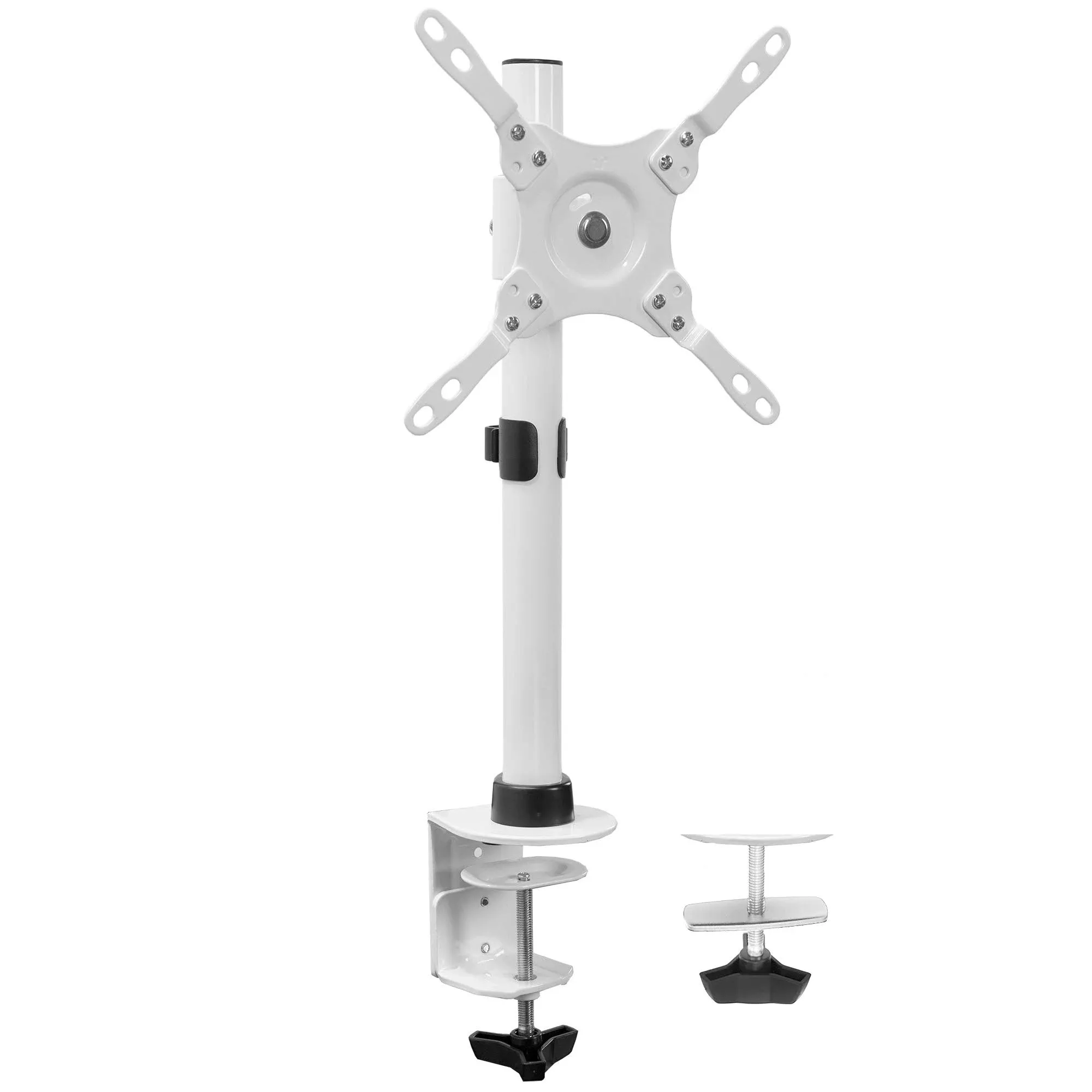 VIVO Ultra Wide Screen TV and Monitor Desk Mount, Adjustable Height and Tilt Stand for Screens up to 42 inches, White, STAND-V101CW