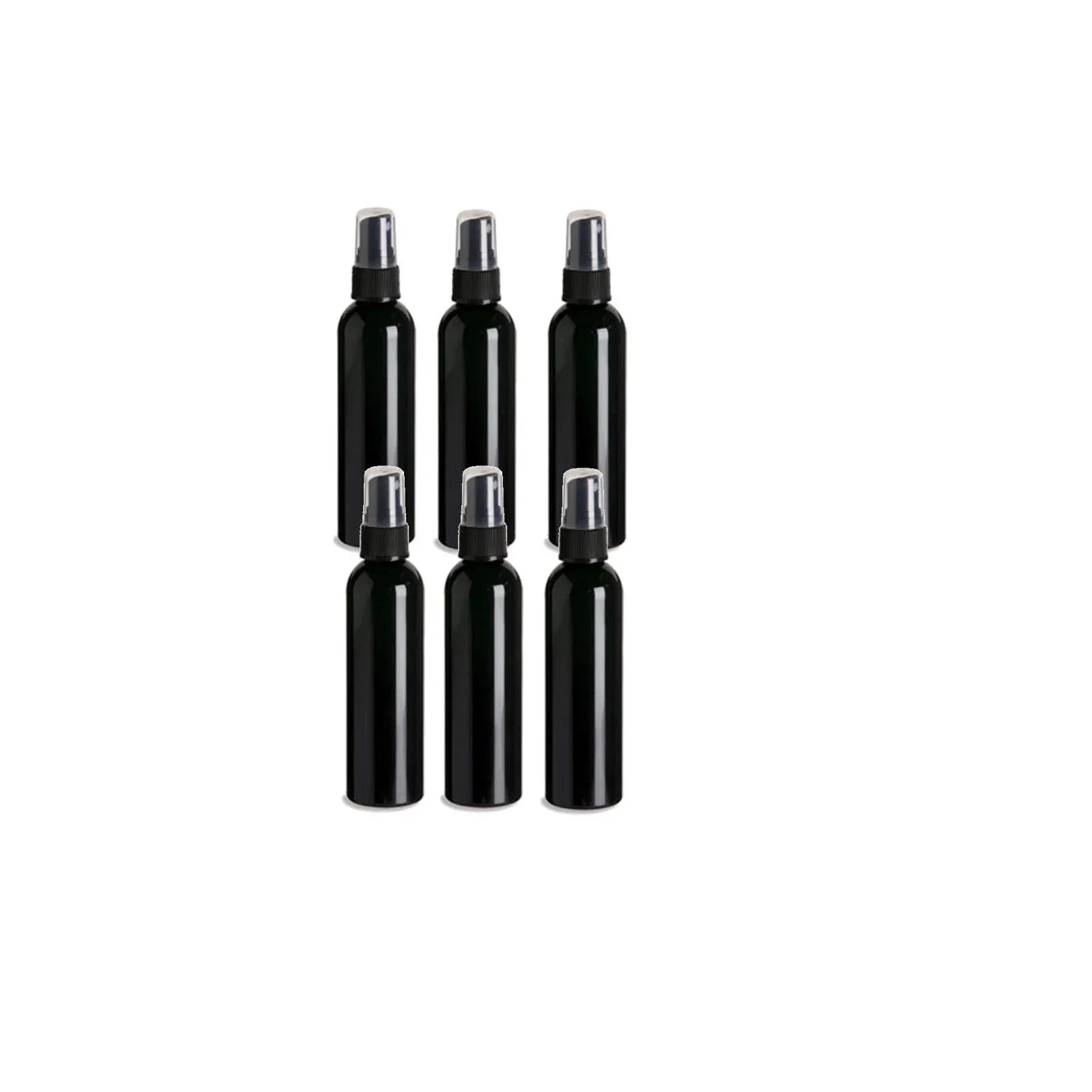 Natural Farms 4oz Black Plastic Spray Bottles -12 Pack Empty Spray Bottle Refillable Containers - Essential Oils - Hair - Aromatherapy | Fine Mist Sprayers with Dust Caps - Made in the USA