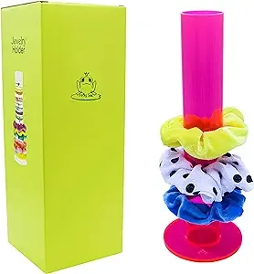 FROG SAC Scrunchie Holder Stand, Acrylic Scrunchy Display, 11 Inch Clear Hair Tie Accessories Organizer, Y2K Room Decor for Girls, Teen Girl Bracelet Organizers, Cute Tween VSCO Bedroom Storage Stuff