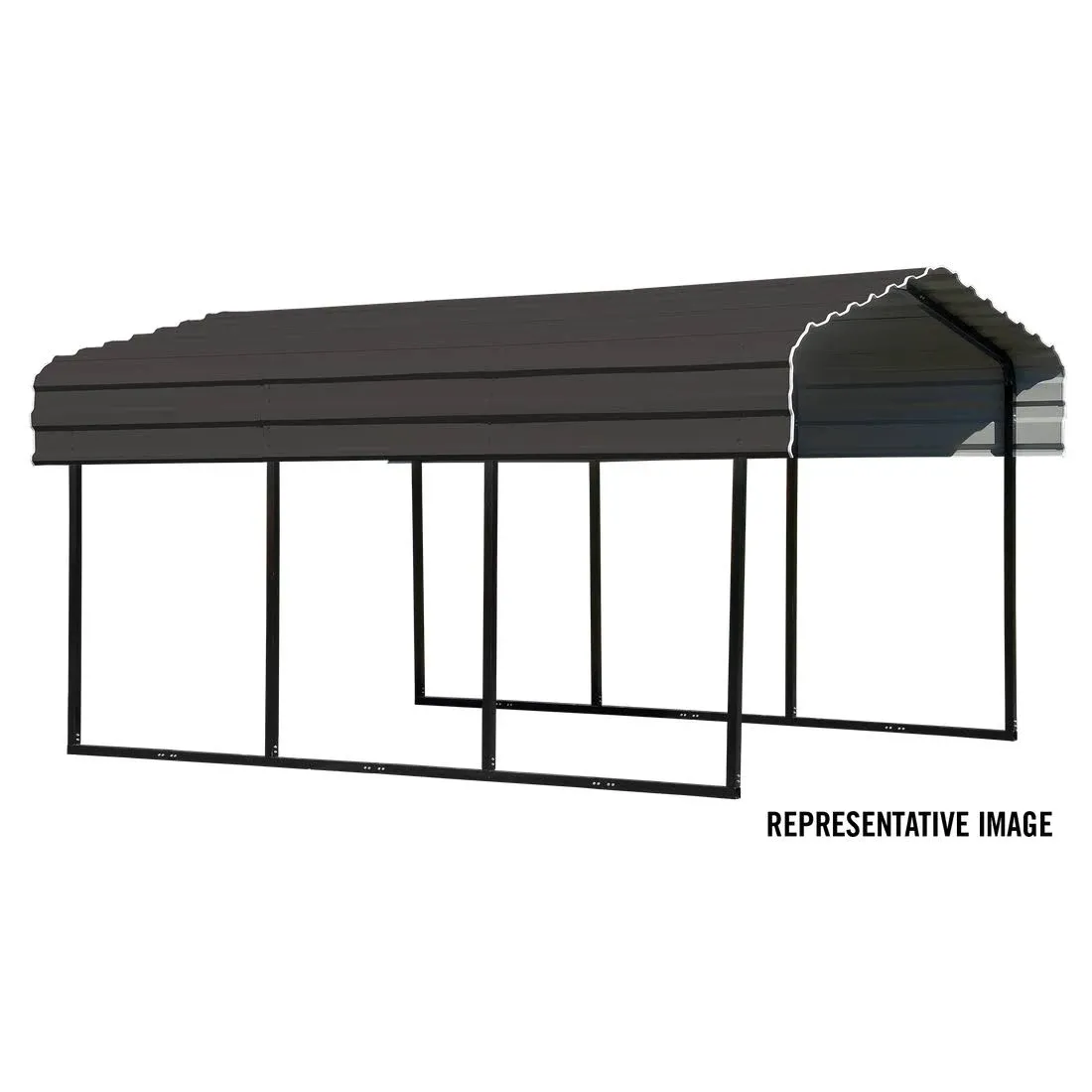 Arrow 10 ft. x 20 ft. x 9 ft. Charcoal Metal Carport