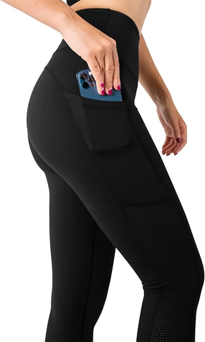 SEEMLY High Waisted Leggings with Pockets for Tummy Control | Breathable Yoga Pants Pack of 01