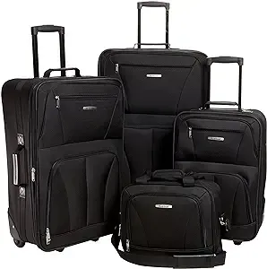 Rockland 4 Piece Luggage Set - Black