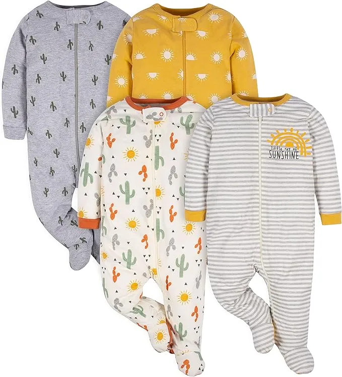 Gerber Baby Boys 4 Pack Sleep 'N Play Footie