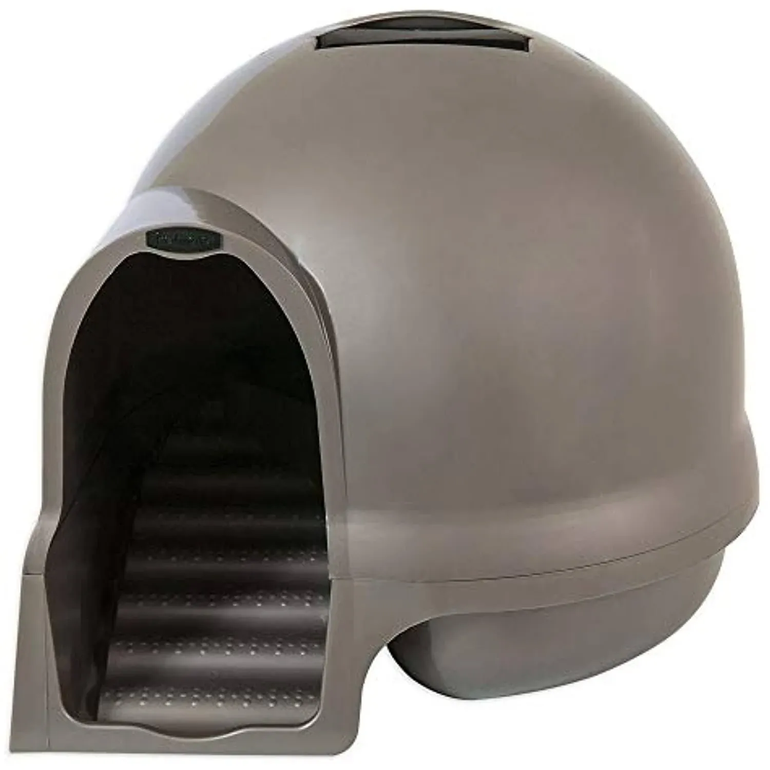 Petmate Booda Clean Step Cat Litter Box Dome (Made in the USA with 95% Recycled Materials)- Brushed Nickel, Made in USA