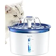 Loomla Cat Water Fountain, 85oz/2.5L Pet Water Fountain Indoor, Automatic Dog Water Dispenser with Switchable LED Lights, 2 Replacement Filters for