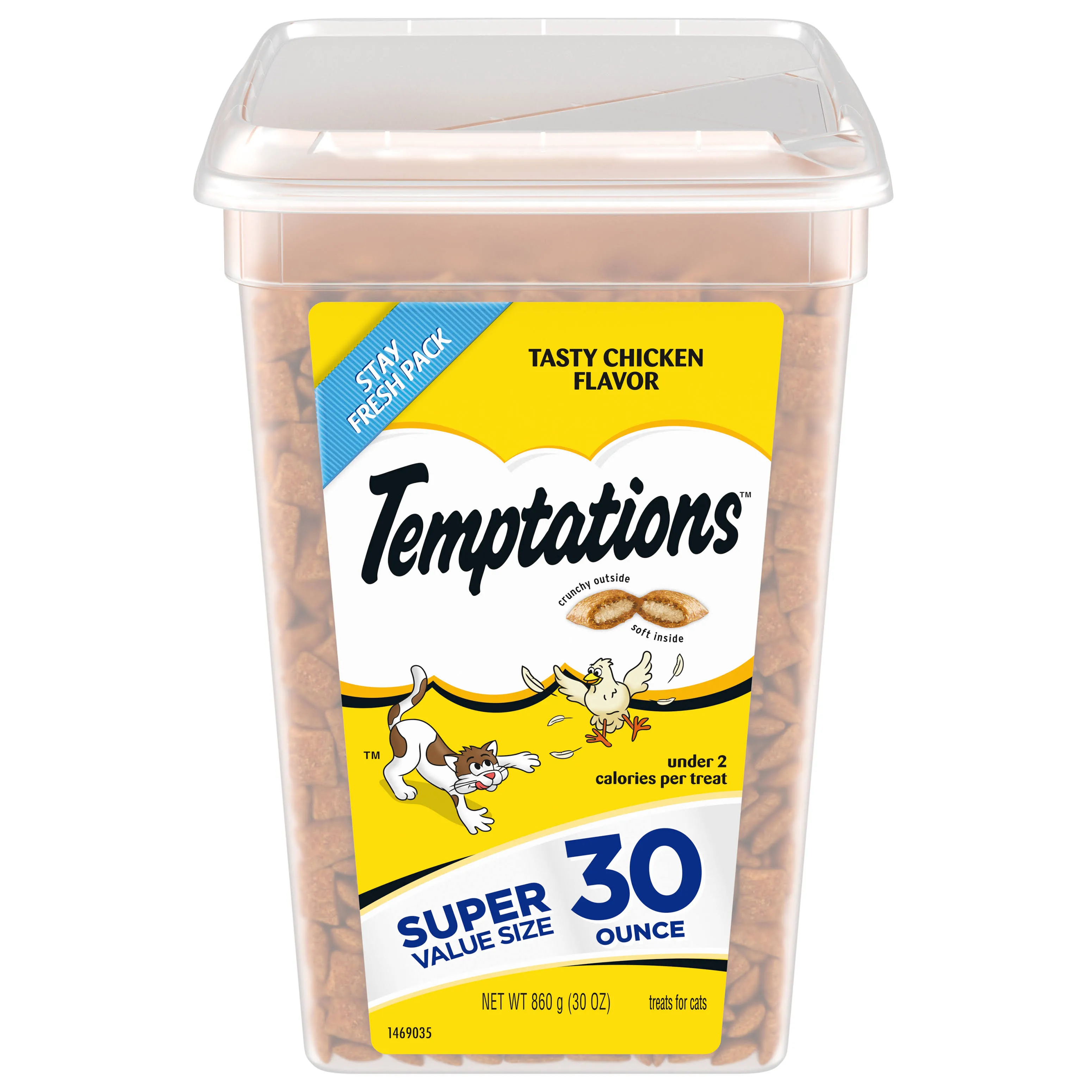 TEMPTATIONS Classic Crunchy and Soft Cat Treats Tasty Chicken Flavor, 16 Ounce (