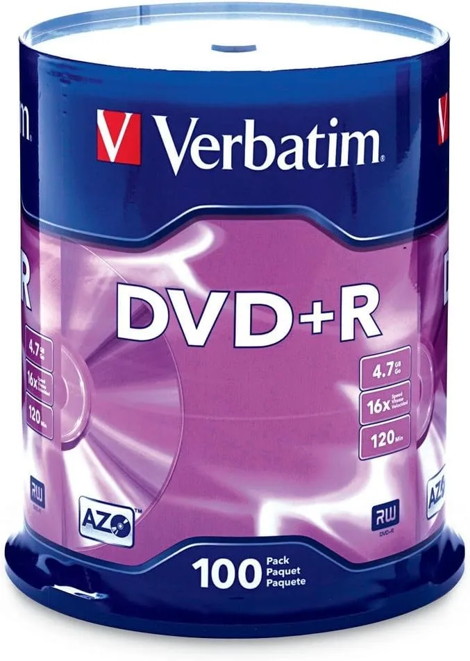 Verbatim DVD+R 4.7GB 16x 100pk Spindle