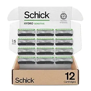 Schick Hydro Sensitive Razor Refills for Men, 12 Count