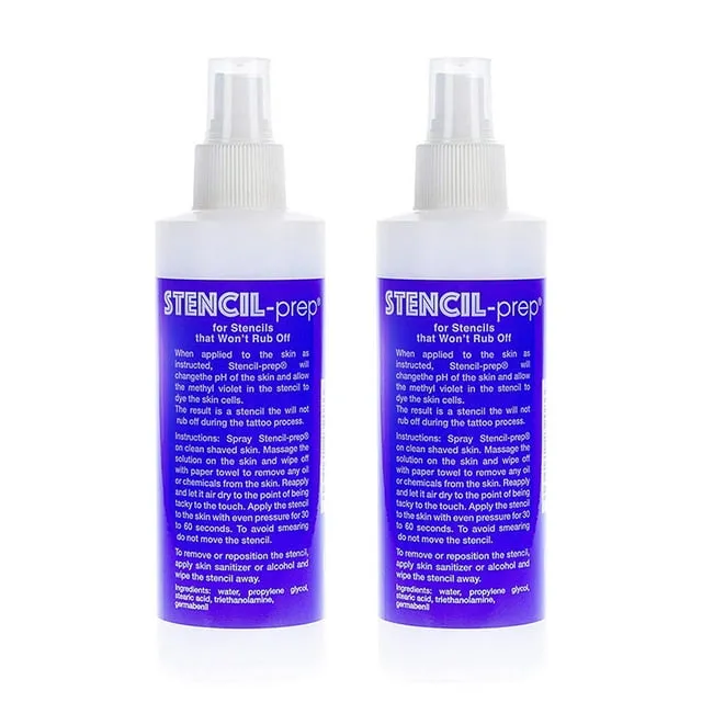 InkJet Stencil-Prep Spray - 8 Oz - Smudge-Proof Tattoo Stencil Transfer Formula (2 Bottles)