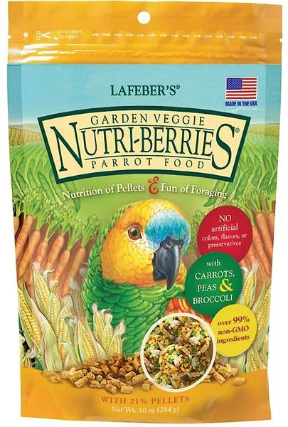 LAFEBER'S Garden Veggie Nutri-Berries Pet Bird Food, Made with Non-GMO and Human-Grade Ingredients, for Parrots, 3 lb