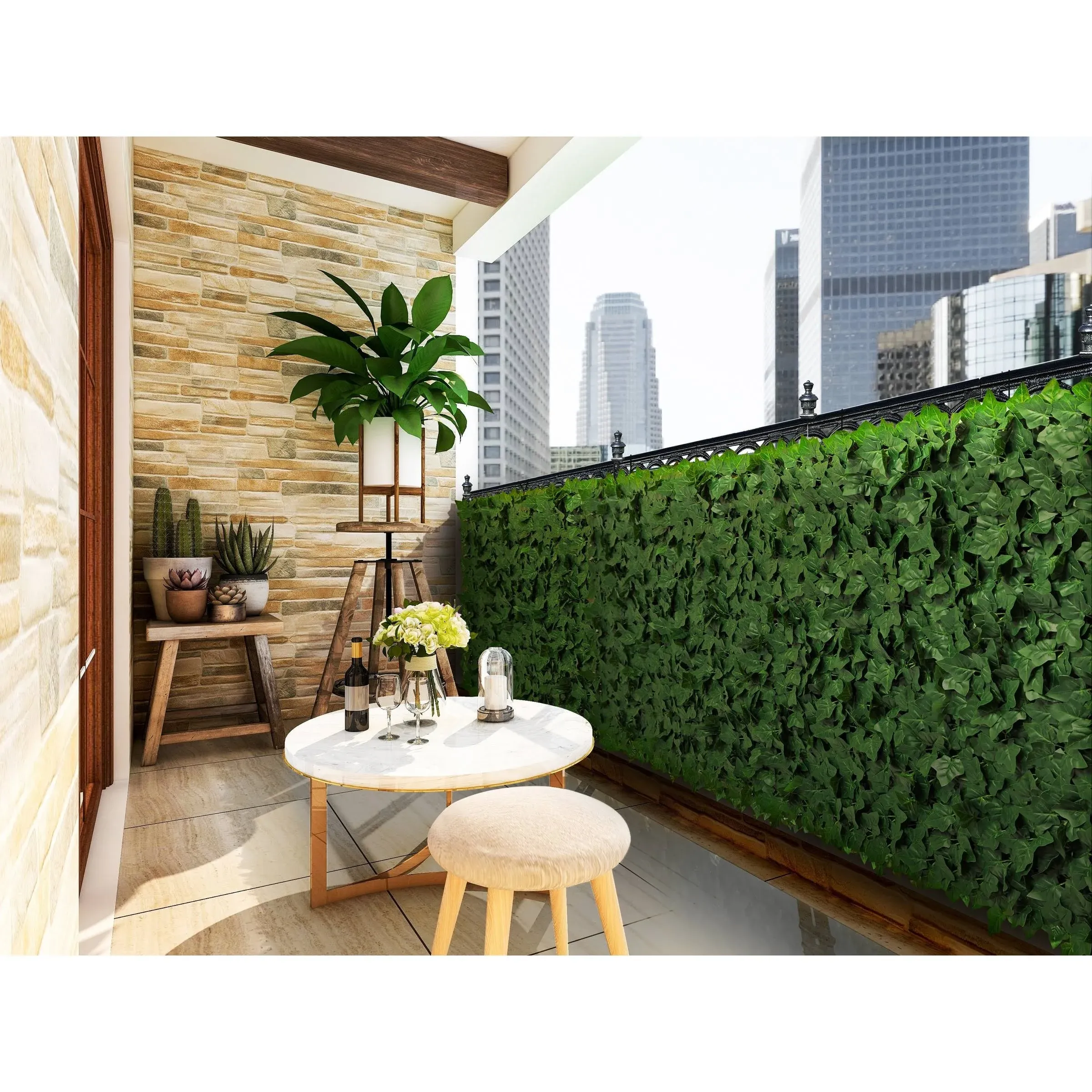 ColourTreeUSA 59" x 98" Artificial Hedges Faux Ivy Leaves Fence Privacy Screen Cover Panels  Decorative Trellis - 59" x 98" - Bed Bath & Beyond - 39512650