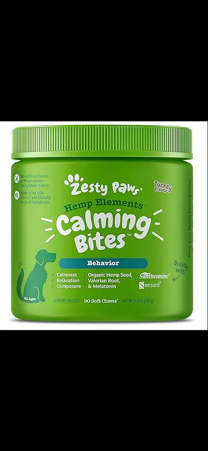 Zesty Paws Hemp Elements Calming Bites for Dogs - 90 ct