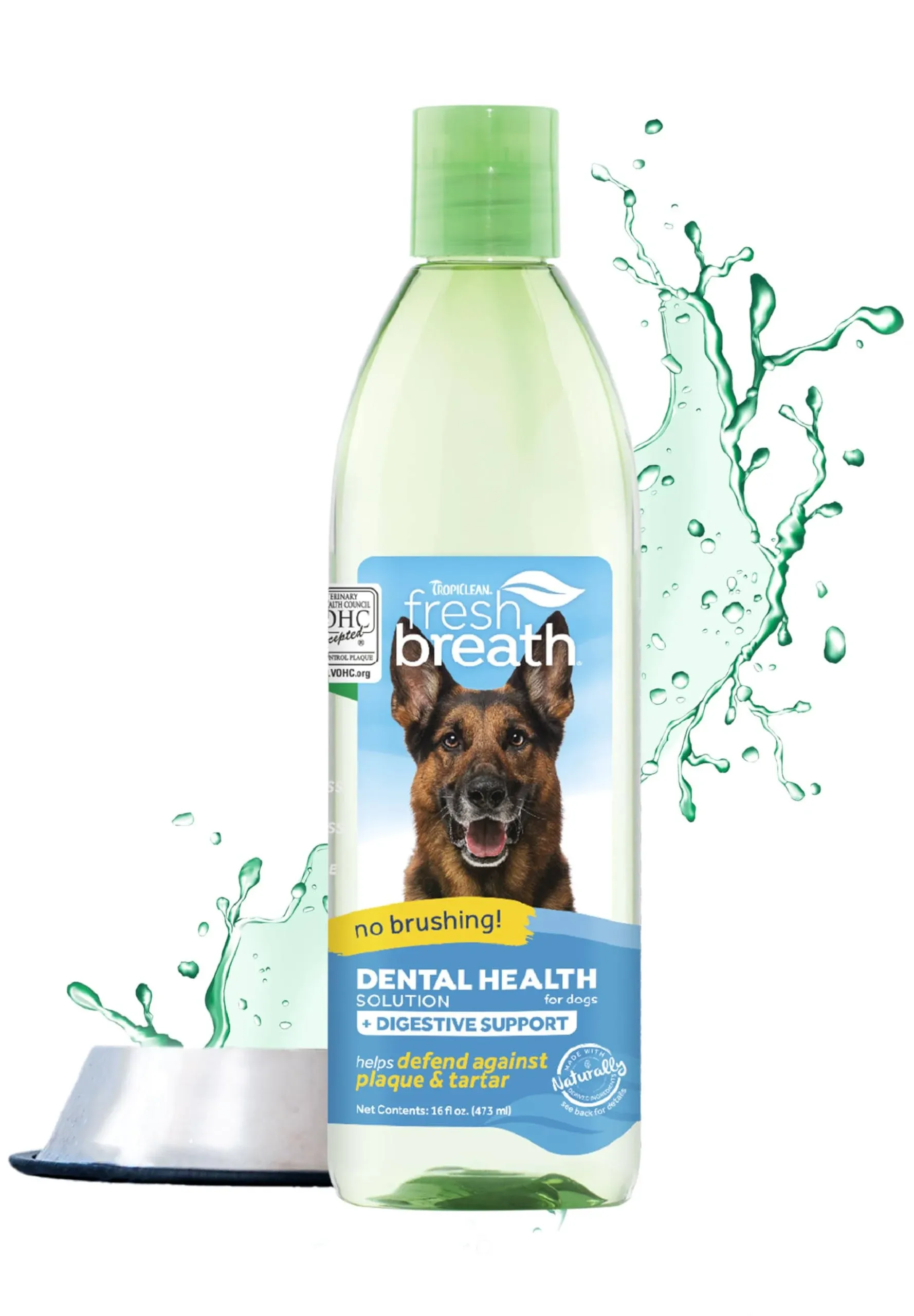 TropiClean Fresh Breath Plus Digestive Support Water Additive 16 oz.