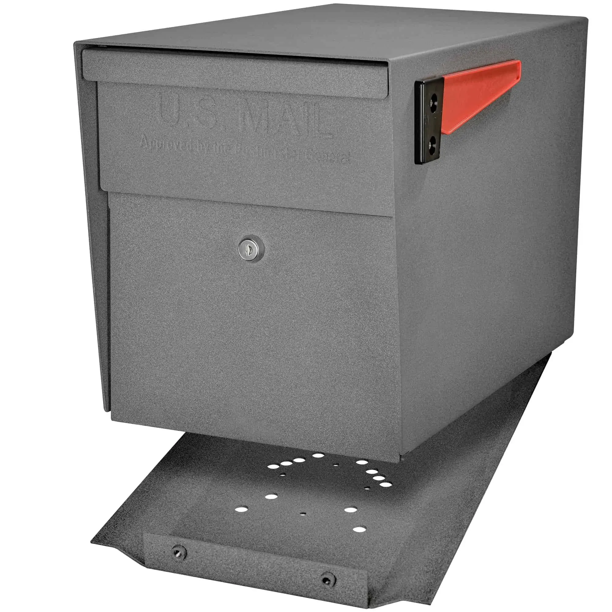 Mail Boss Post Mount Black Metal Extra Large Lockable Mailbox