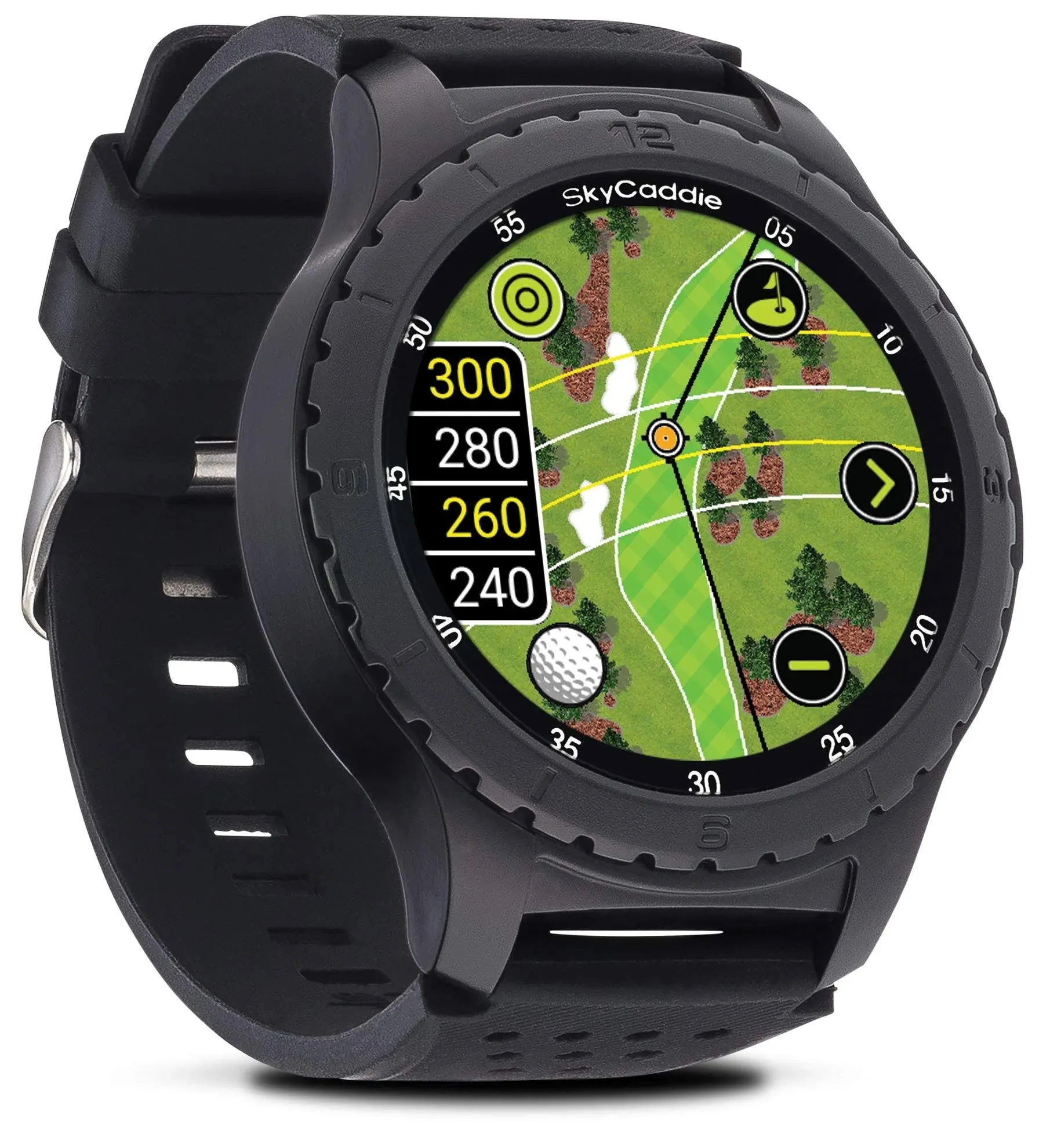 SkyCaddie GPS Golf Watch w/ Touchscreen Display Black + Multi-Tool &amp; Club Covers