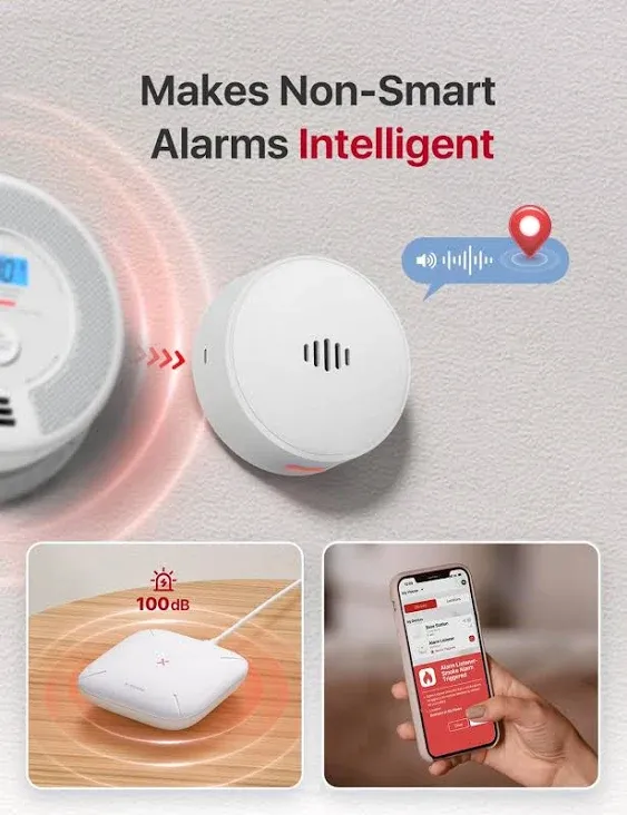 Smoke & CO Alarm Listener with Voice Alert, SAL100, SAL101 Listener Only