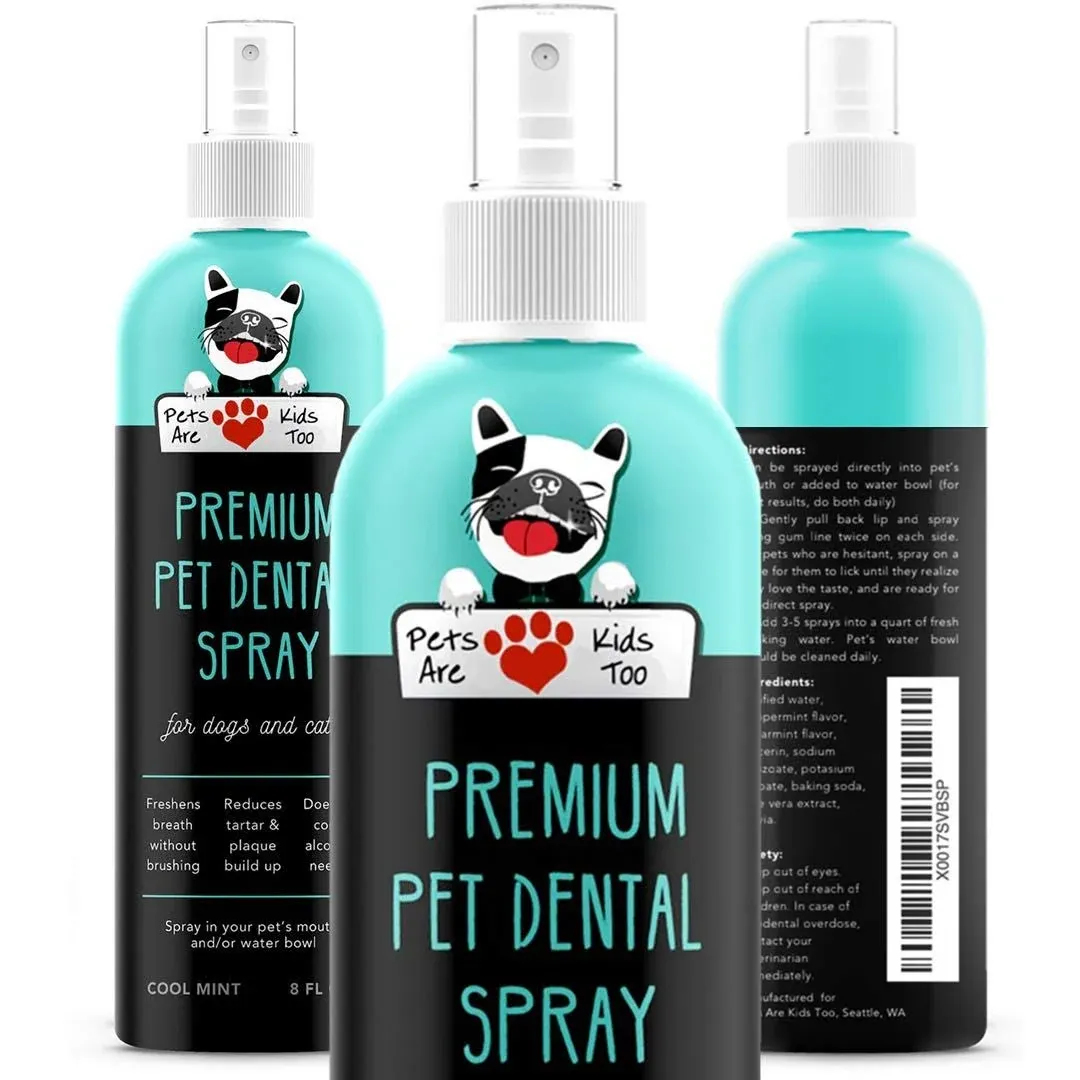 Pets Are Kids Too Premium Pet Dental Spray (Large - 8oz): Eliminate Bad Dog ...