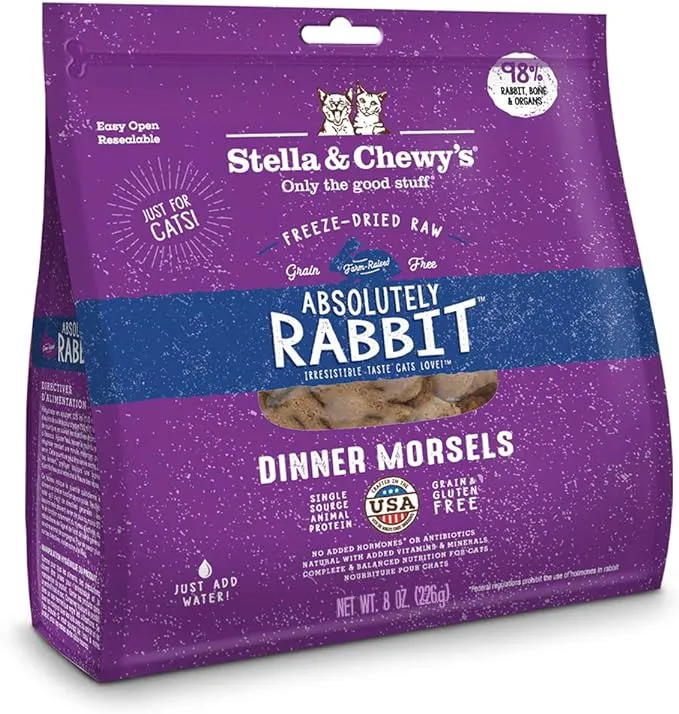 Stella & Chewy's Absolutely Rabbit Dinner Morsels Freeze-Dried Cat Food - 9 oz bag