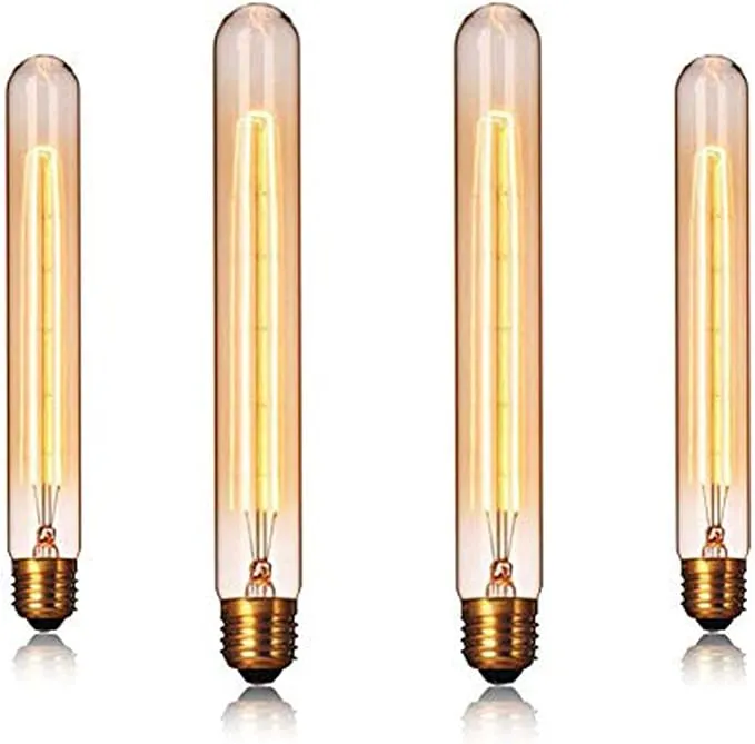 Edearkar E26/E27 Base, T10/T30 Tubular Vintage Edison Light Bulbs 25W T185 110V Dimmable T30 Antique Incandescent Light Bulb T30 Antique Filament