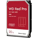 Western Digital 20TB WD Red Pro NAS Internal Hard Drive HDD - 7200 RPM, SATA 6 Gb/s, CMR, 512 MB Cache, 3.5" - WD201KFGX