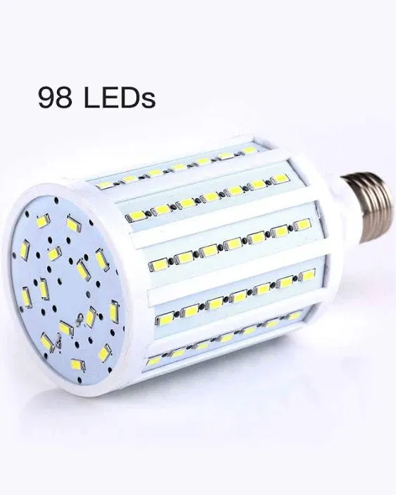 25W E27 LED Corn Light Bulbs(2 Pack)- 98 LEDs 5730 SMD 2500lm COB Light Lamp Ultra Bright Warm White 3000K LED Bulb 200 Watt Equivalent for Backyard Basement Barn Workshop Outdoor 85V-265V