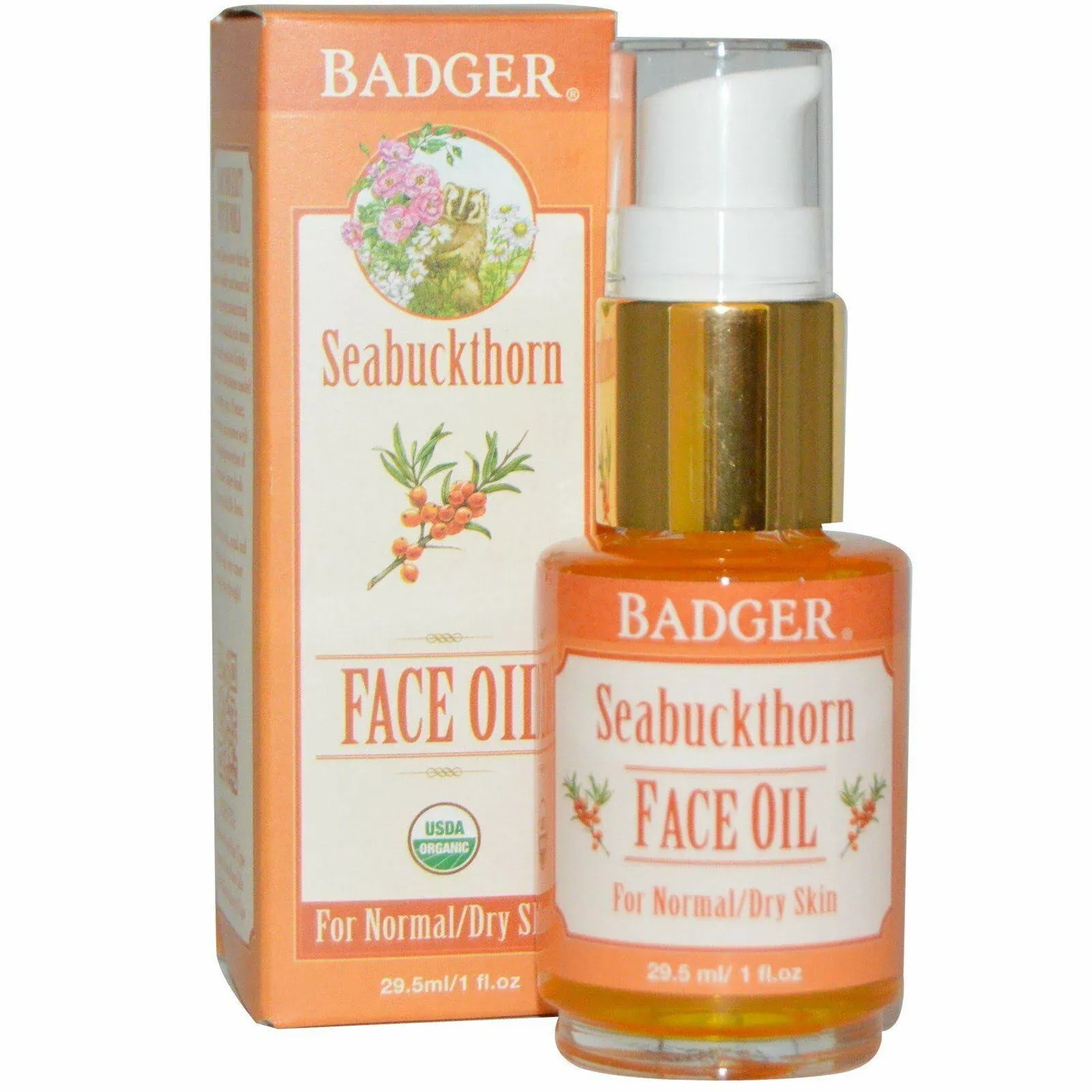 Badger Company, Organic Face Oil, Seabuckthorn, 29.5ml