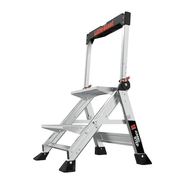 Little Giant Ladder Systems Jumbo Step, 2 Step Aluminum Type 1AA, 375 lbs. Rated Step Stool