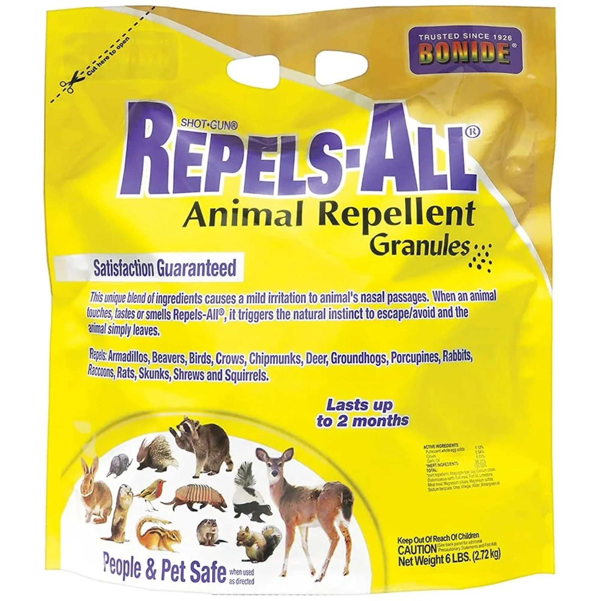 Bonide 23614 Repels-All Deer, Rabbit & Animal Repellent Granules, Ready-to-Use on Lawn & Garden, 3 Lbs. - Quantity 1