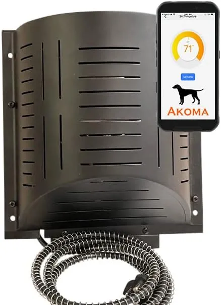 Hound Heater by Akoma Pet Products | 300w Dog House Heater with Bluetooth Thermostat Control | 6' Anti-Chew Cord | Safe - Dry Heat