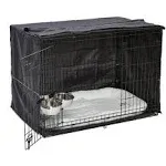 MidWest iCrate Kit de jaula, cubierta, 2 cuencos y cama para perro, Negro