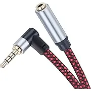 Tiierzon Audio Mic Extension Cable 20Ft,90 Degree TRRS 3.5mm Aux Headphone ...