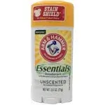 Arm &amp; Hammer Essentials Natural Solid Deodorant, Unscented, 2.5 Ounce (Pack...