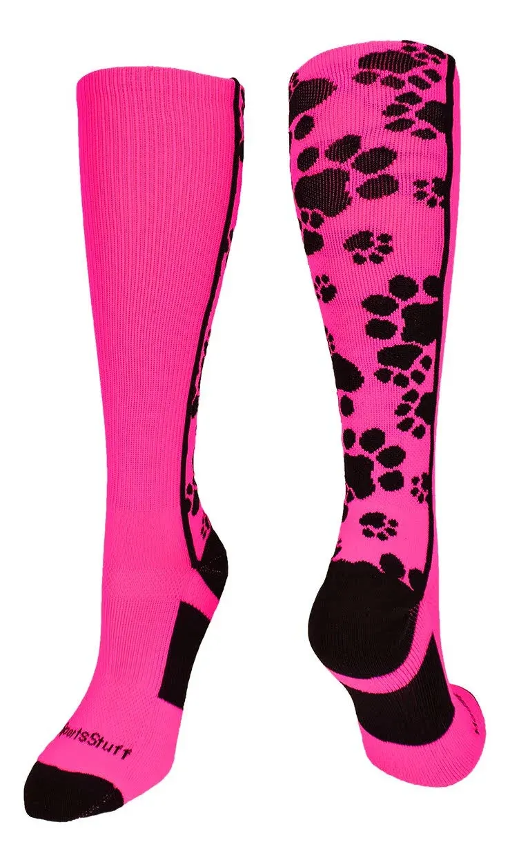 Adult MadSportsStuff Crazy Socks with Paws Over the Calf