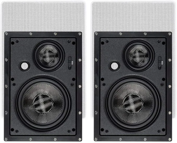 Monoprice Alpha In-Wall 6.5in Carbon Fiber 3-Way Speakers