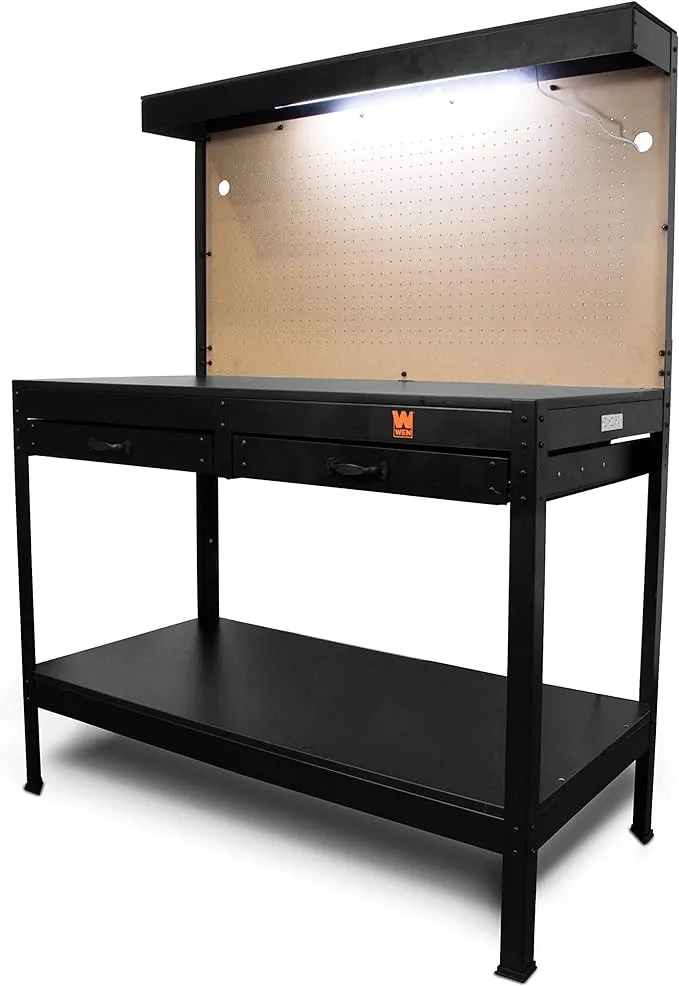 WEN WB4723 48-Inch Workbench with Power Outlets and Light