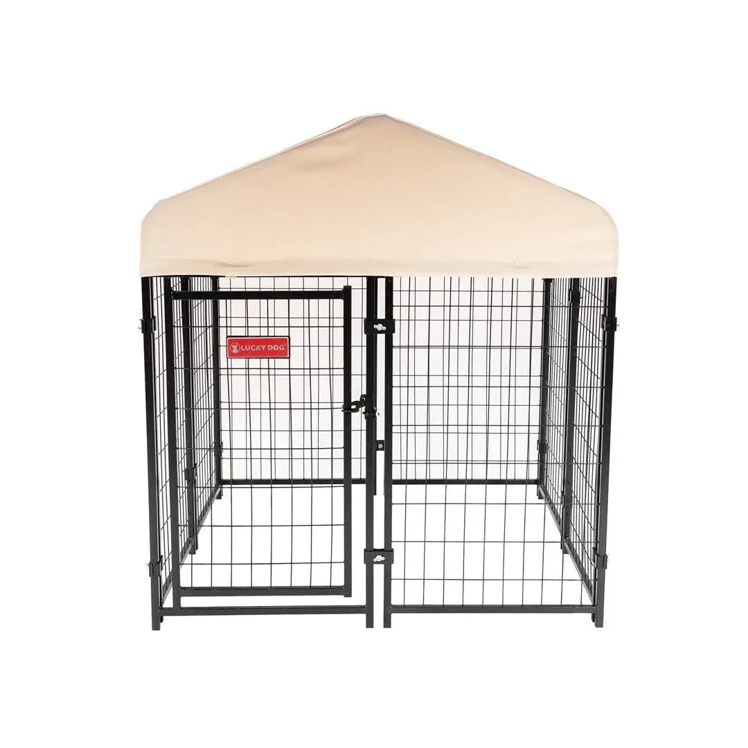 Lucky Dog Stay Series Khaki Studio Jr. Kennel (4 ft. x 4 ft. x 4 ft)