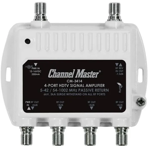 Channel Master 4Port HDTV Signal Distribution Amplifier, CM-3414